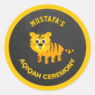 Schattige baby tijger Aqiqah Ronde Sticker