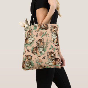 Schattige Baby Tijgerpatroon Tote Bag