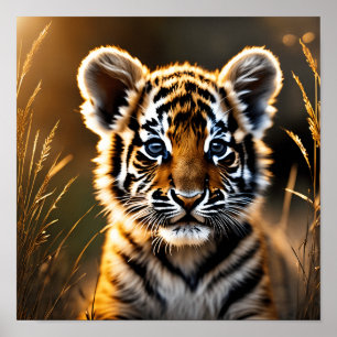 Schattige baby tijgerwelp poster
