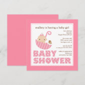 Schattige Baby Uitnodiging Baby shower (Voorkant / Achterkant)