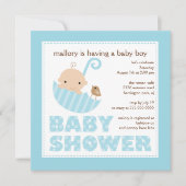 Schattige Baby-Umbrella Boy-Baby shower Kaart (Voorkant)