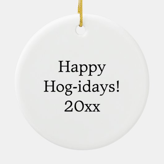 Schattige Baby Varkensvarken met bloem op haar hoo Keramisch Ornament (Achterkant)