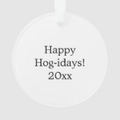 Schattige Baby Varkensvarken met bloem op haar hoo Ornament (achterkant)