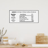 schattige baby Voedingsfeiten Poster (Keuken)