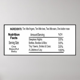 schattige baby Voedingsfeiten Poster