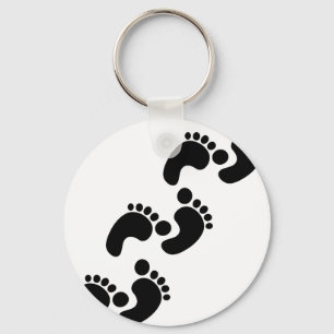 schattige baby voetafdrukken sleutelhanger