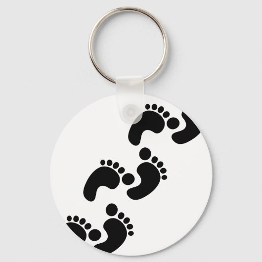 schattige baby voetafdrukken sleutelhanger (Voorkant)