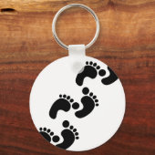 schattige baby voetafdrukken sleutelhanger (Voorkant)