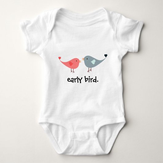 schattige baby vroege vogelcarrosserie met cartoon romper (Voorkant)