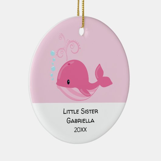 Schattige Baby walvis Kleine zuster Kerstmis Keramisch Ornament (Rechts)