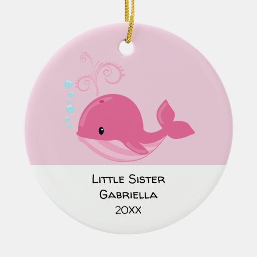Schattige Baby walvis Kleine zuster Kerstmis Keramisch Ornament (Voorkant)