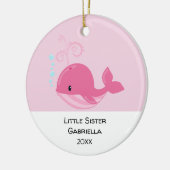 Schattige Baby walvis Kleine zuster Kerstmis Keramisch Ornament (Links)