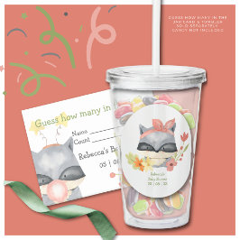 Schattige Baby Wasbeer - Raad Hoeveel in de Pot Sp Acryl Drinkbeker