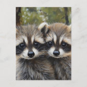 Schattige baby wasberen briefkaart (Voorkant)