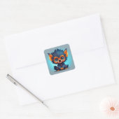 Schattige baby weerwolf vierkante sticker (Envelop)