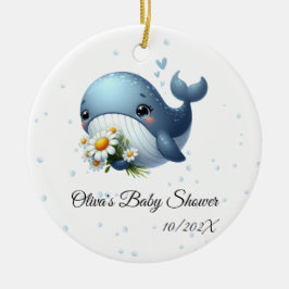 Schattige Baby Whale Baby shower Ornament
