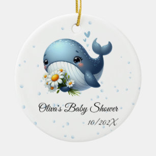 Schattige Baby Whale Baby shower Ornament