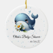Schattige Baby Whale Baby shower Ornament (Achterkant)