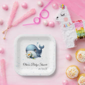 Schattige Baby Whale Baby shower Papier Bord (Feest)
