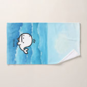 Schattige Baby Whale - Kawaii Zee Creature Line Ar Bad Handdoek (Handdoek)