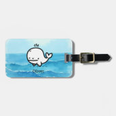 Schattige Baby Whale - Kawaii Zee Creature Line Ar Bagagelabel (Voorkant horizontaal)