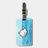 Schattige Baby Whale - Kawaii Zee Creature Line Ar Bagagelabel (Voorkant verticaal)