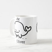 Schattige Baby Whale - Kawaii Zee Creature Line Ar Koffiemok (Voorkant links)