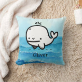 Schattige Baby Whale - Kawaii Zee Creature Line Ar Kussen (Deken)