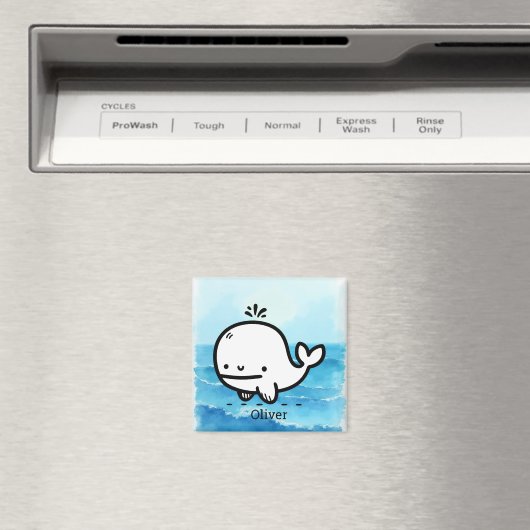 Schattige Baby Whale - Kawaii Zee Creature Line Ar Magneet (Insitu (Vaatwasser))