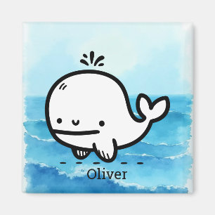 Schattige Baby Whale - Kawaii Zee Creature Line Ar Magneet