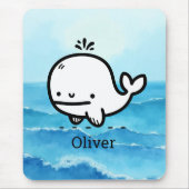 Schattige Baby Whale - Kawaii Zee Creature Line Ar Muismat (Voorkant)