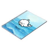 Schattige Baby Whale - Kawaii Zee Creature Line Ar Notitieboek (Linkerzijde)