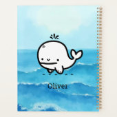 Schattige Baby Whale - Kawaii Zee Creature Line Ar Planner (Achterkant)
