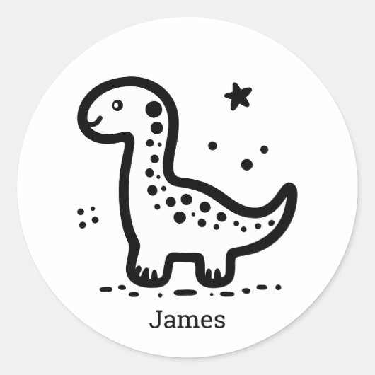 Schattige Baby Whale - Kawaii Zee Creature Line Ar Ronde Sticker (Voorkant)