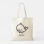 Schattige Baby Whale - Kawaii Zee Creature Line Ar Tote Bag (Achterkant)