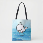 Schattige Baby Whale - Kawaii Zee Creature Line Ar Tote Bag (Voorkant)