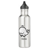 Schattige Baby Whale - Kawaii Zee Creature Line Ar Waterfles (Rechts)