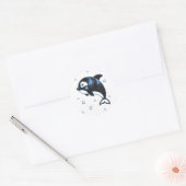 Schattige Baby Whale Sticker (Envelop)