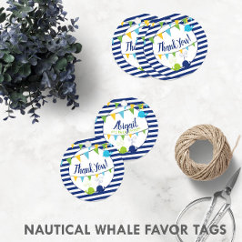 Schattige Baby Whales Baby shower (2-zijdig) Dank  Bedankjes Labels