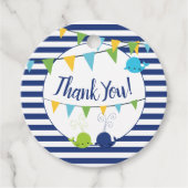 Schattige Baby Whales Baby shower (2-zijdig) Dank Bedankjes Labels (Voorkant)