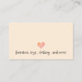 Schattige Baby Wieg Baby Boutique Visitekaartje (Achterkant)