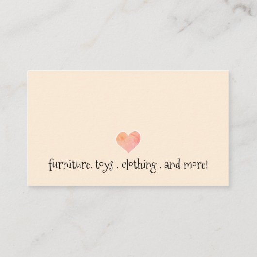 Schattige Baby Wieg Baby Boutique Visitekaartje (Achterkant)