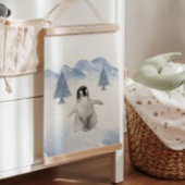Schattige Baby Winter Pinguïn Kwekerij Wanddecor Hangend Wandkleed