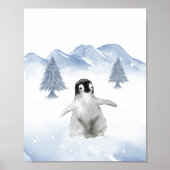 Schattige Baby Winter Pinguïn Kwekerij Wanddecor Poster (Voorkant)