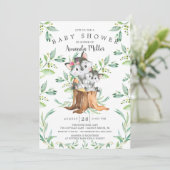 Schattige Baby Wolf en mam Baby shower Uitnodiging (Staand voorkant)