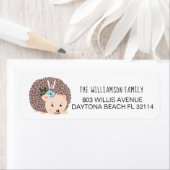 Schattige Baby Woodland Hedgehog Forest Animal Etiket (Insitu)