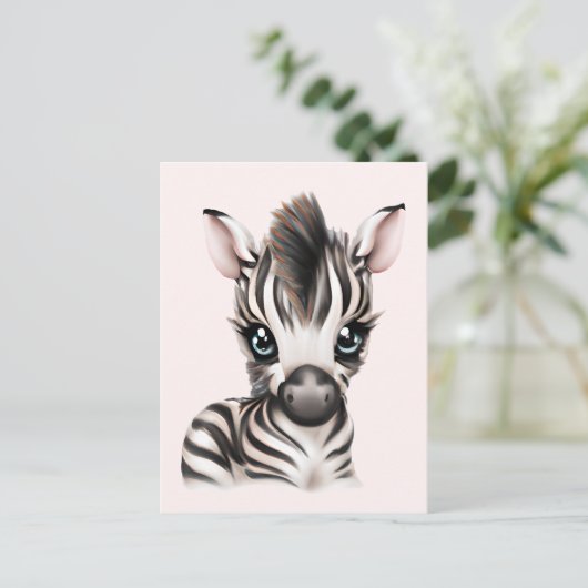 Schattige Baby Zebra Briefkaart (Staand voorkant)