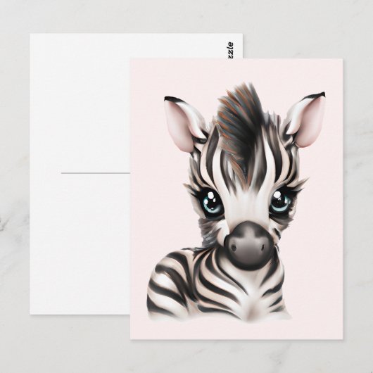Schattige Baby Zebra Briefkaart (Voorkant / Achterkant)
