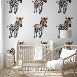 Schattige Baby Zebra-dierenpatroon Behang