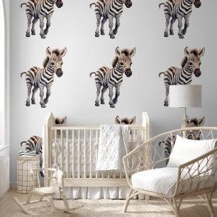 Schattige Baby Zebra-dierenpatroon Behang